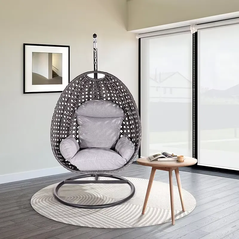 Garden Swing Chair - Luxury Modern Garden Wicker Metal Hanging