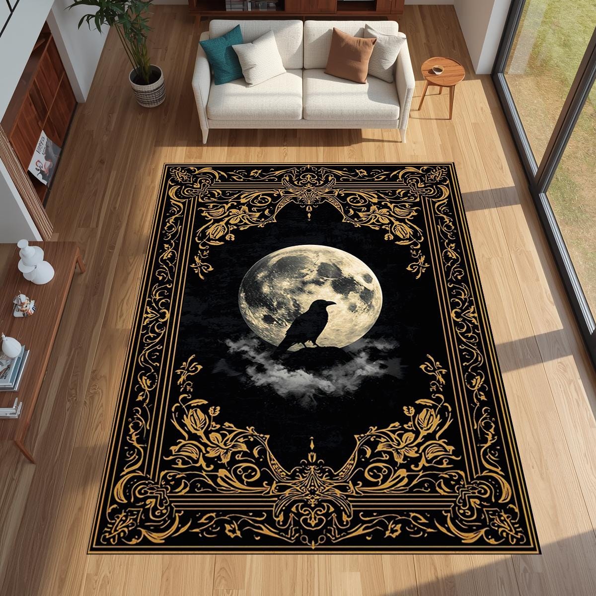 Gothic Golden Raven Full Moon  - Outdoor Furniture For Cafe recension och pris