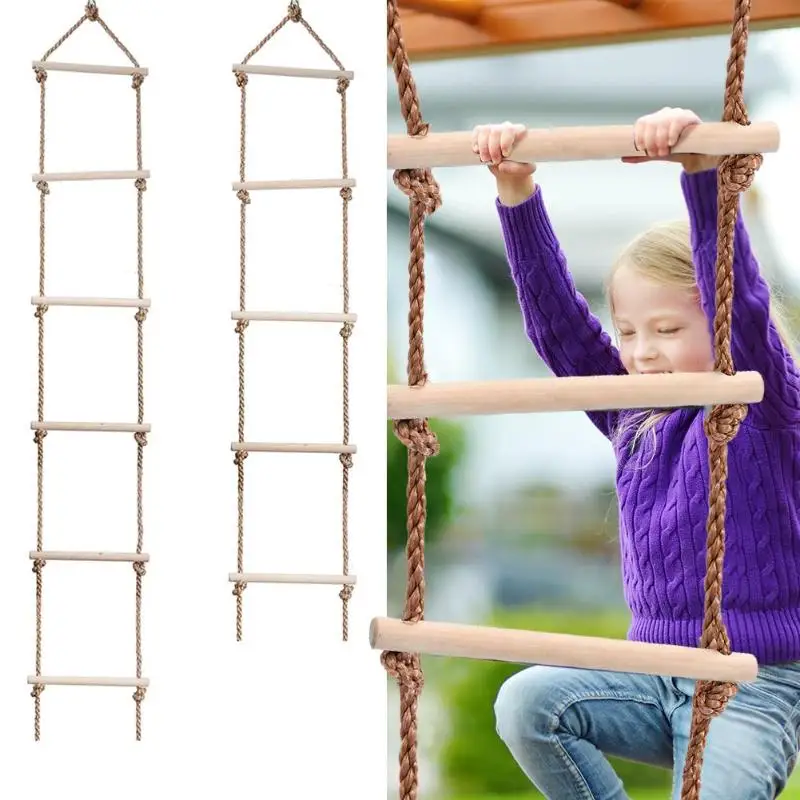 Kids Wooden Ladder Outdoor Act - Garden Swing Chair recension och pris