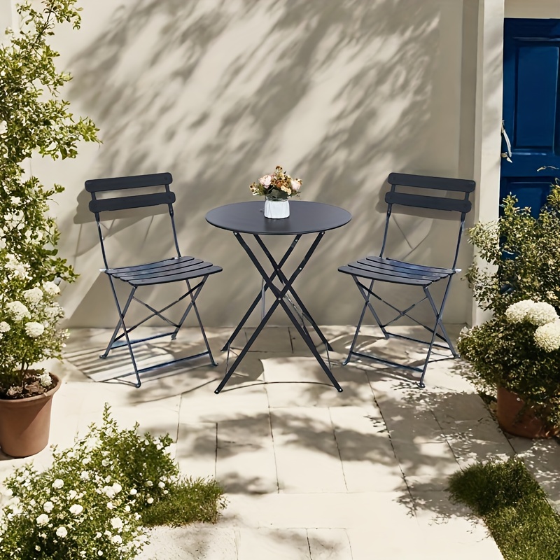 3pcs French Style Folding Meta - Outdoor Furniture For Cafe recension och pris