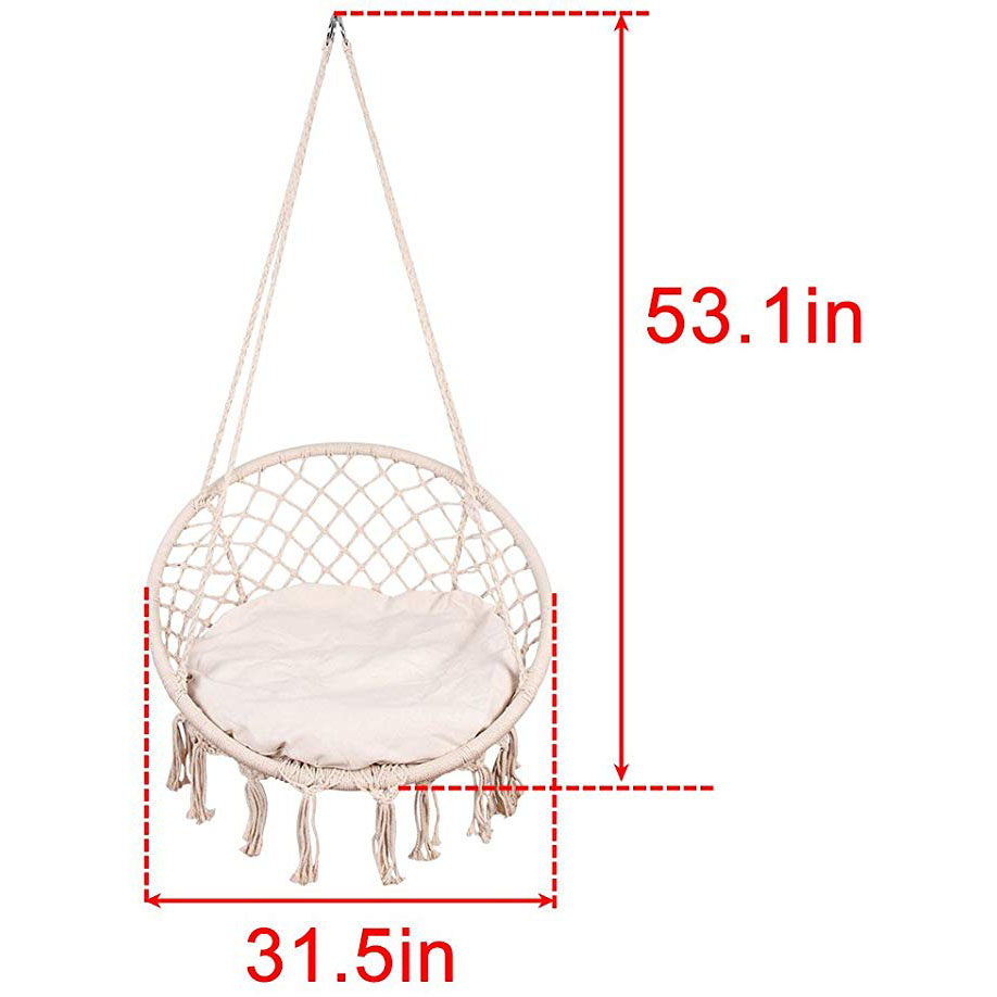 White Hanging Cotton Rope Macr - Garden Swing Chair recension och pris